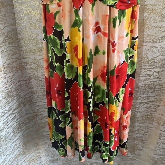 Vintage 🧚♀️Scarlett multicolour floral short sleeve midi dress size 8 - Picture 6 of 12